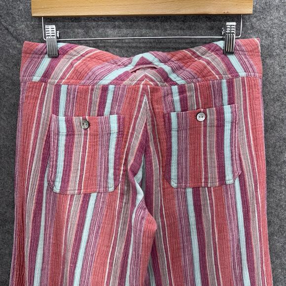 Sundance Womens Gigi Pants XS Pink Stripe Cotton Gauze Wide Leg Festival Beach - Picture 6 of 10